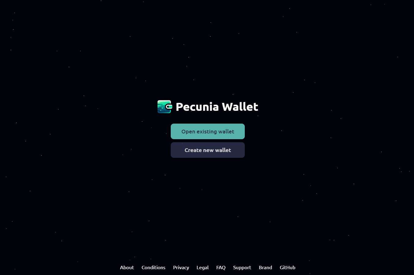 Pecunia Wallet interface preview